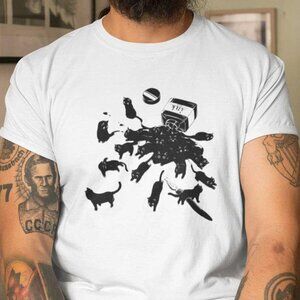 Cat Shirt Ink Bottle Spilled Cats Shirt